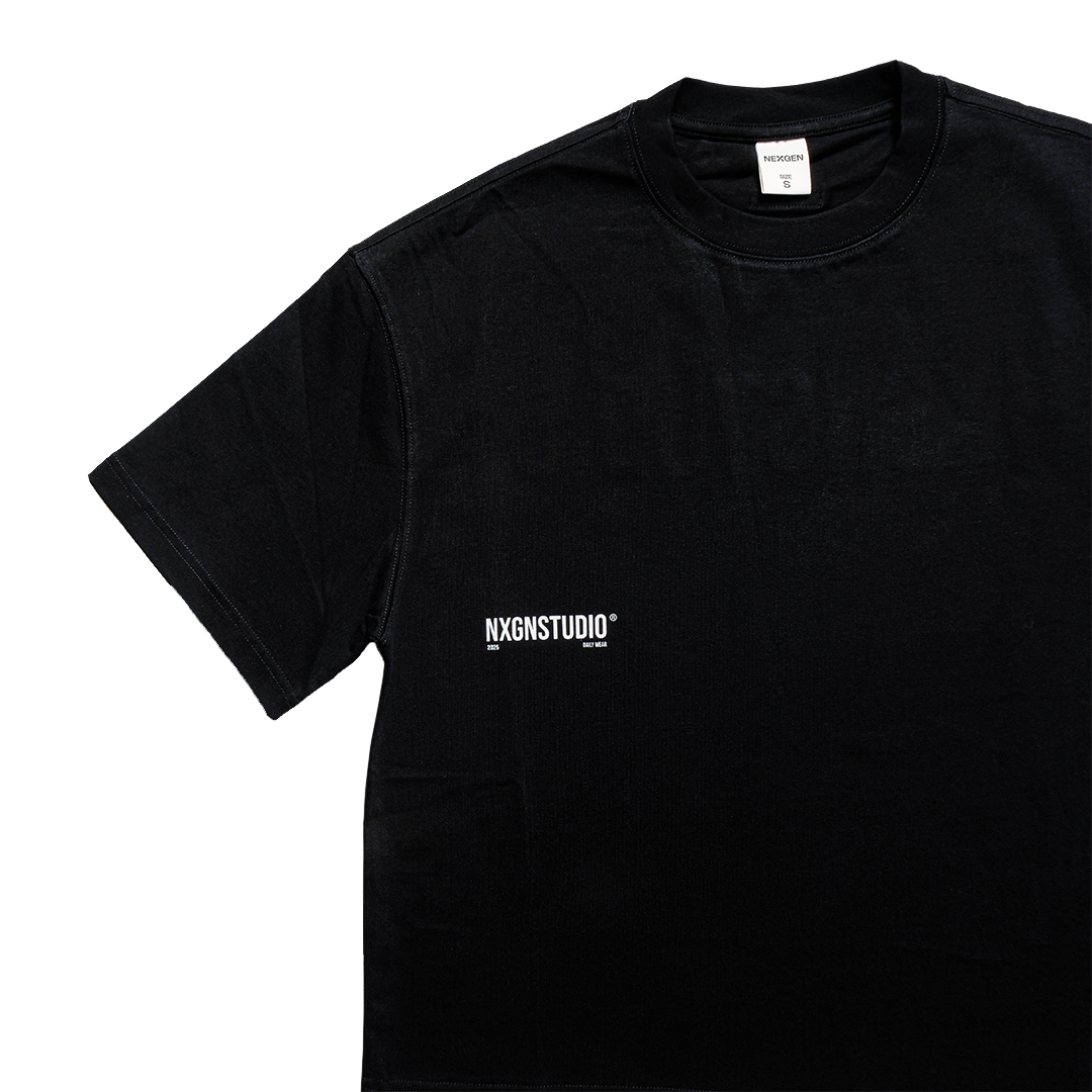 Rubber Printed Boxy - Black
