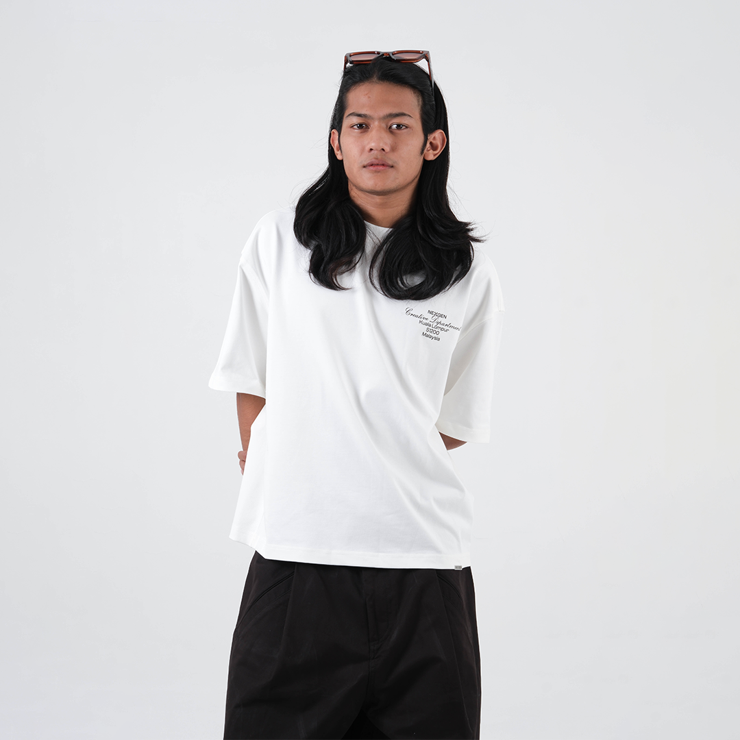Classic Lettering Boxy Tee - White