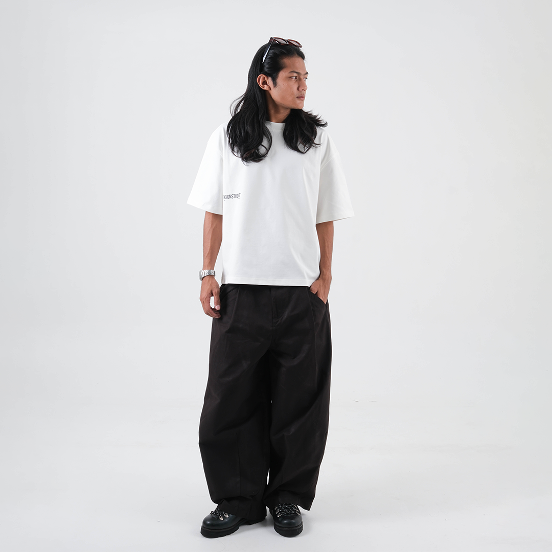 Rubber Printed Boxy - White