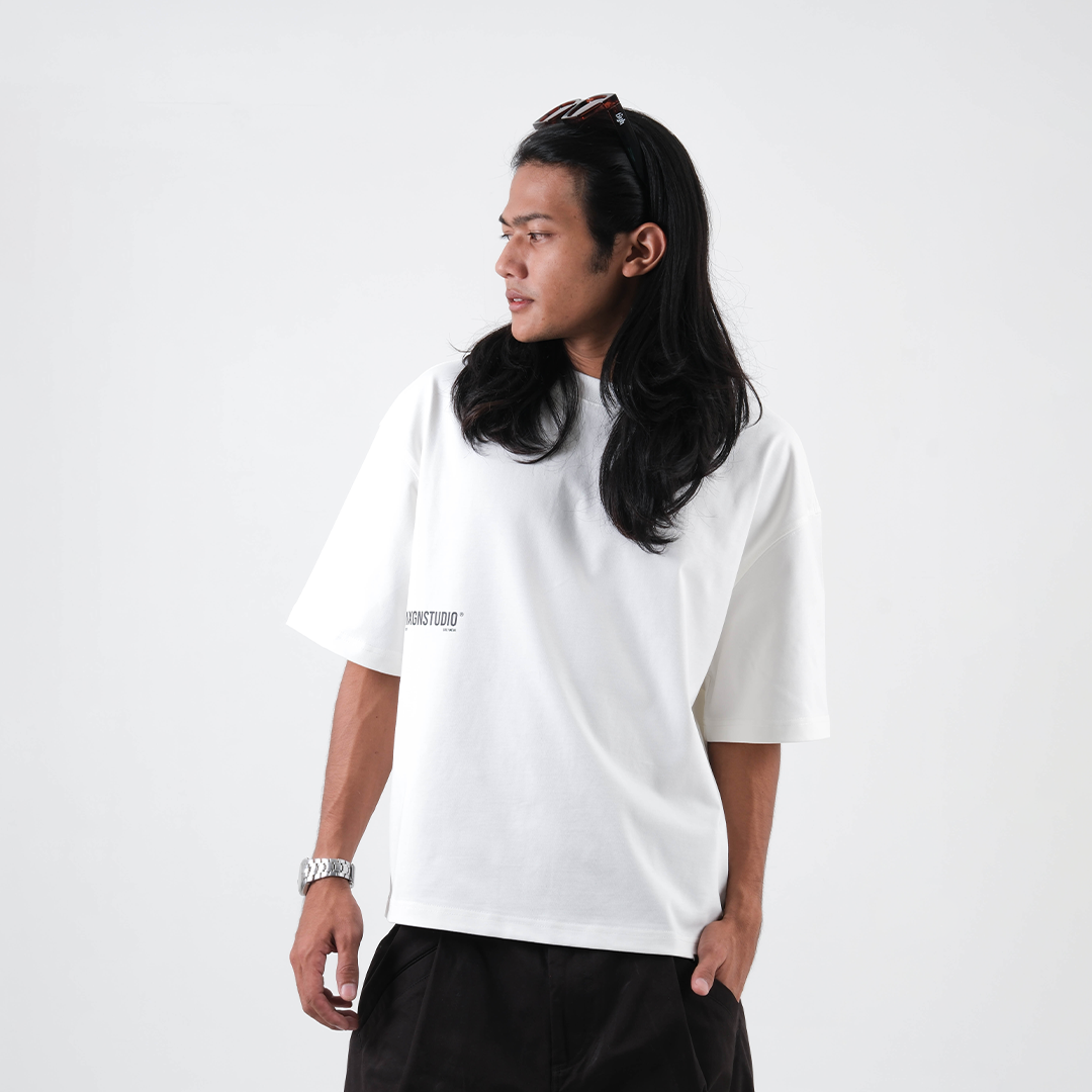 Rubber Printed Boxy - White