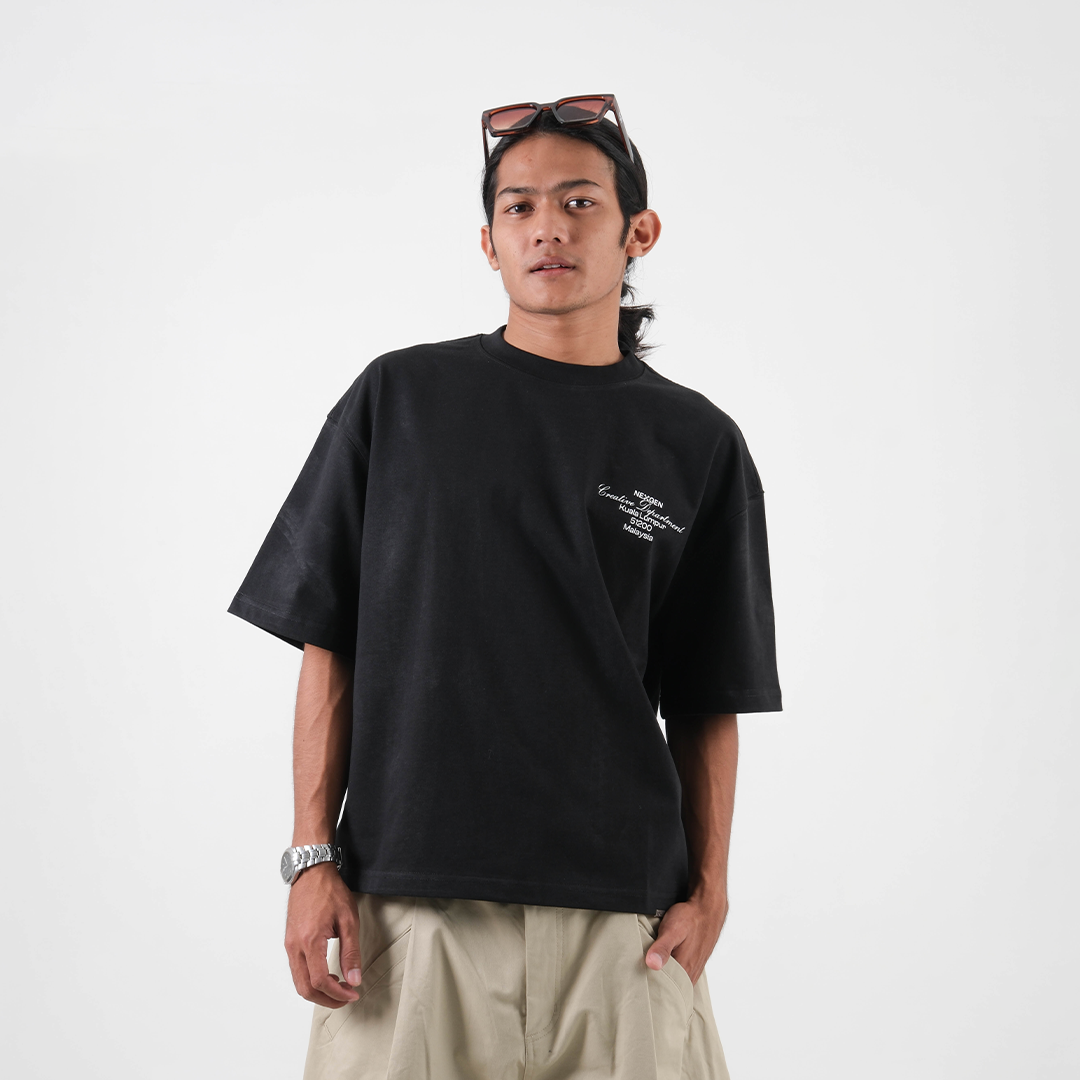 Classic Lettering Boxy Tee - Black