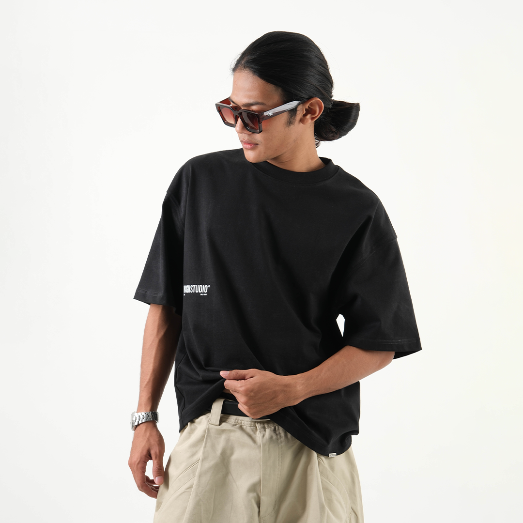 Rubber Printed Boxy - Black