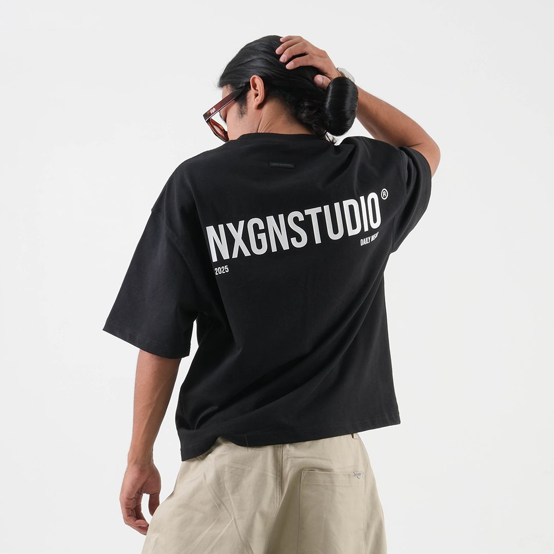Rubber Printed Boxy - Black