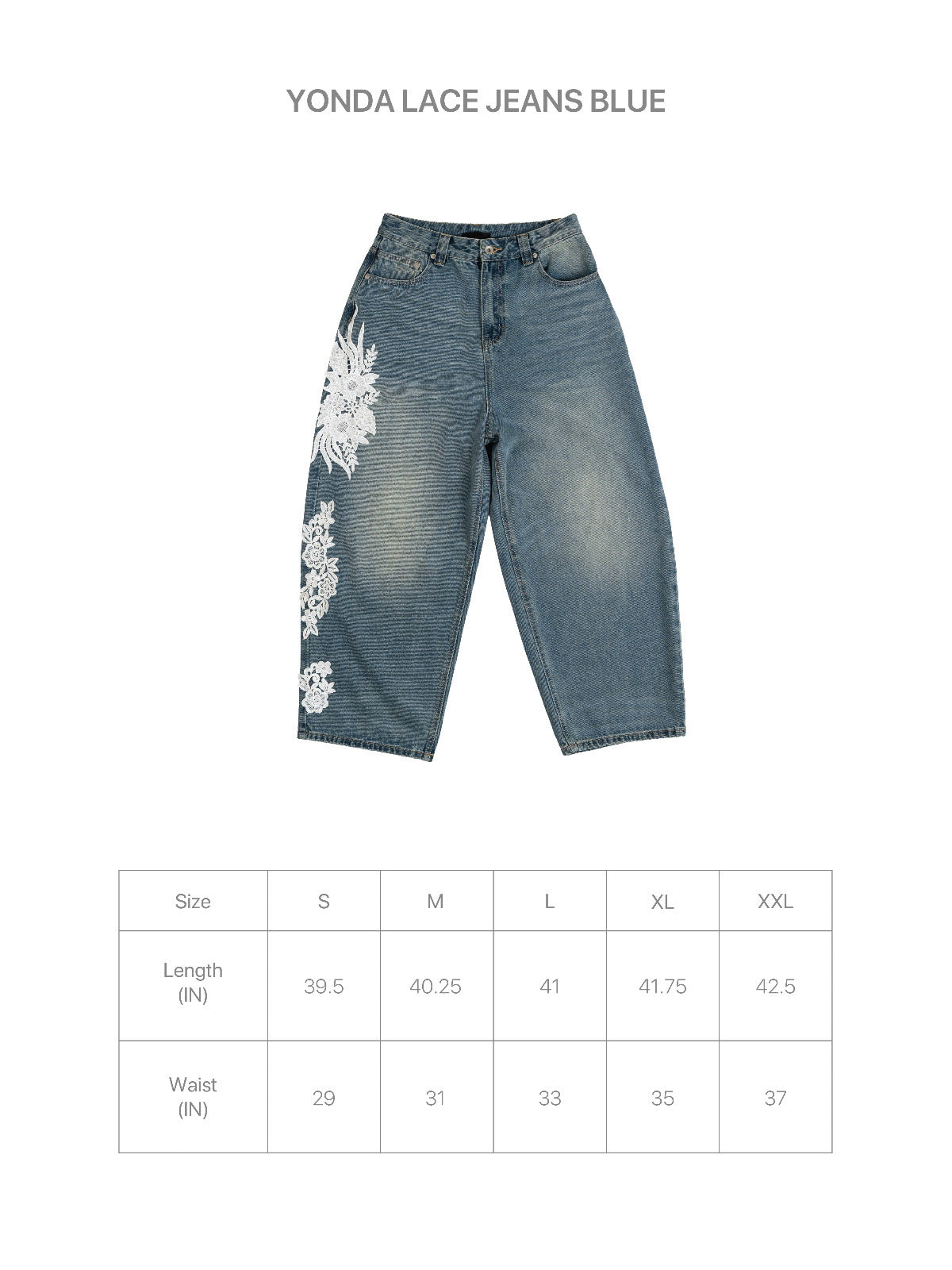 Yonda Lace Jeans Blue