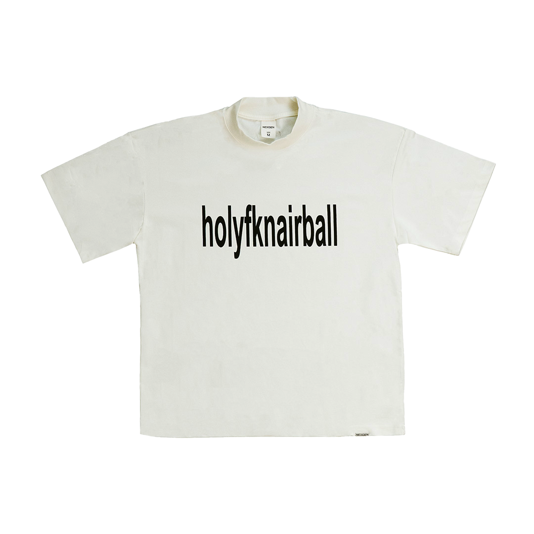 ⁠Holyfknairball Mock Neck Boxy Tee