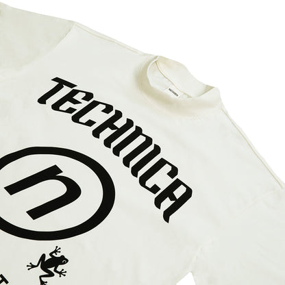 Big graphic Mock Neck Boxy Tee