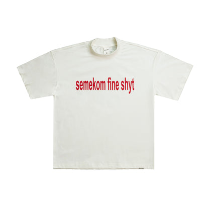 Semekom Fine Shyt Mock Neck Boxy Tee