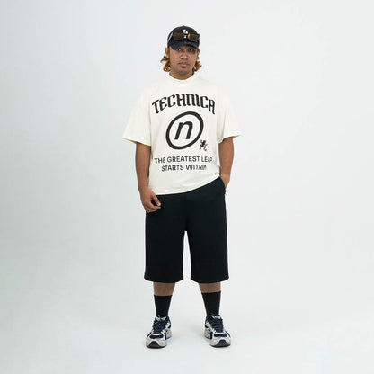 Big graphic Mock Neck Boxy Tee