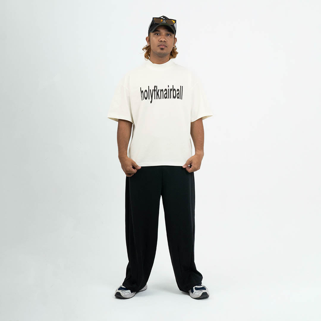 ⁠Holyfknairball Mock Neck Boxy Tee