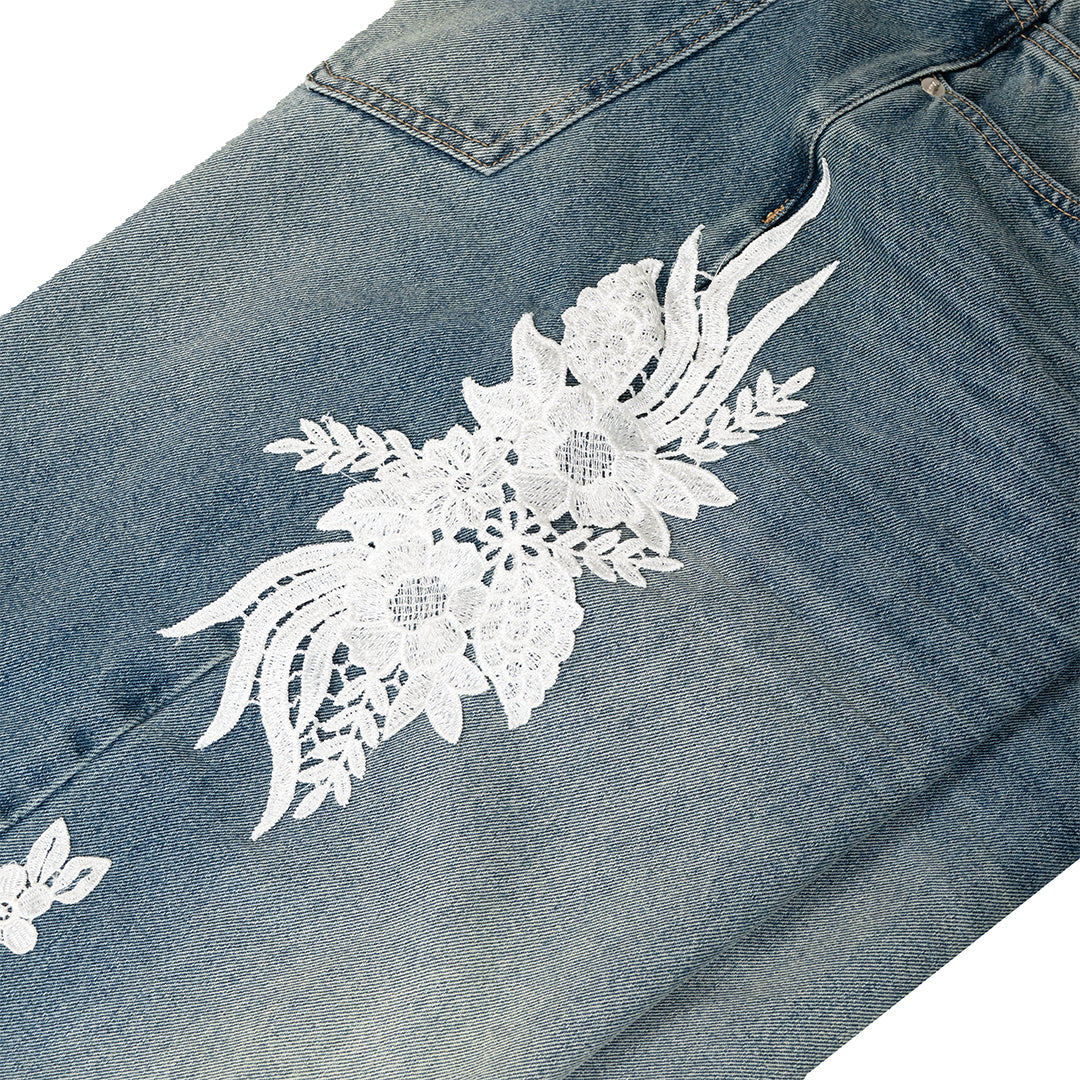 Yonda Lace Jeans Blue