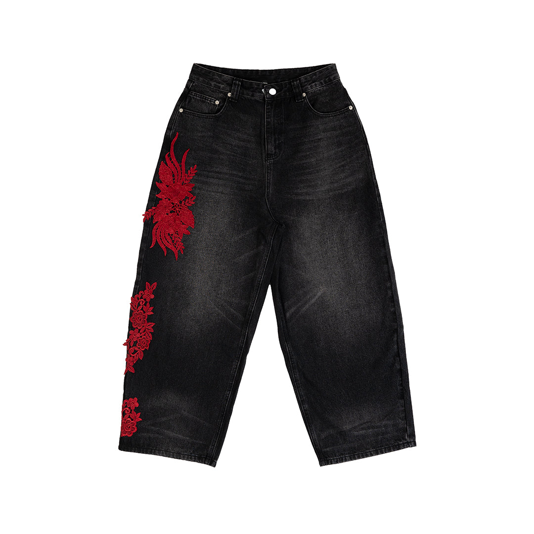 Yonda Lace Jeans Black