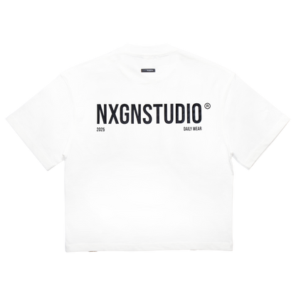 Rubber Printed Boxy - White